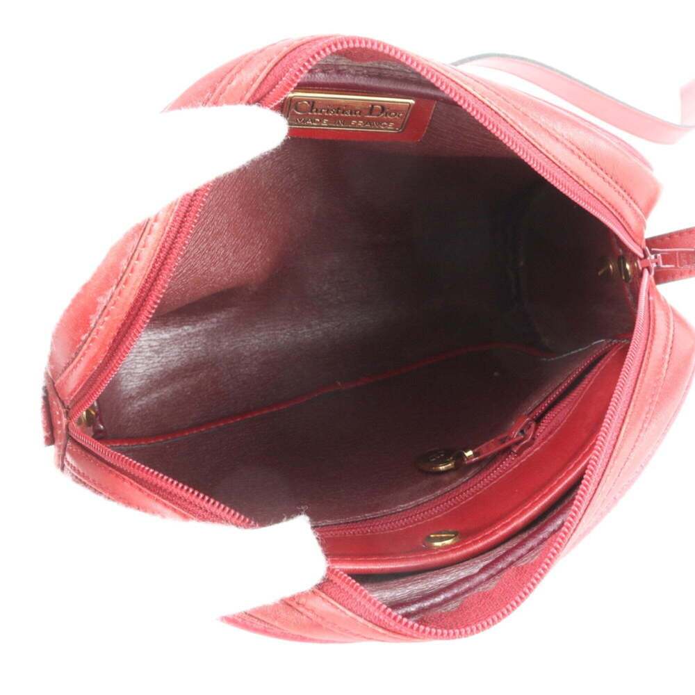 CHRISTIAN DIOR Vintage Red Leather Shoulder Bag - Picture 6 of 7